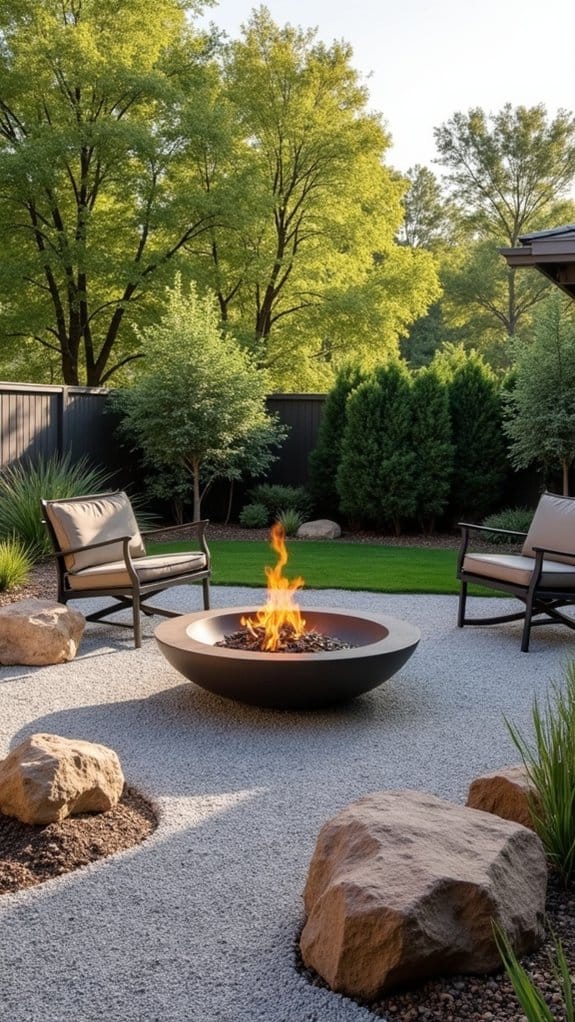gravel fire pit oasis