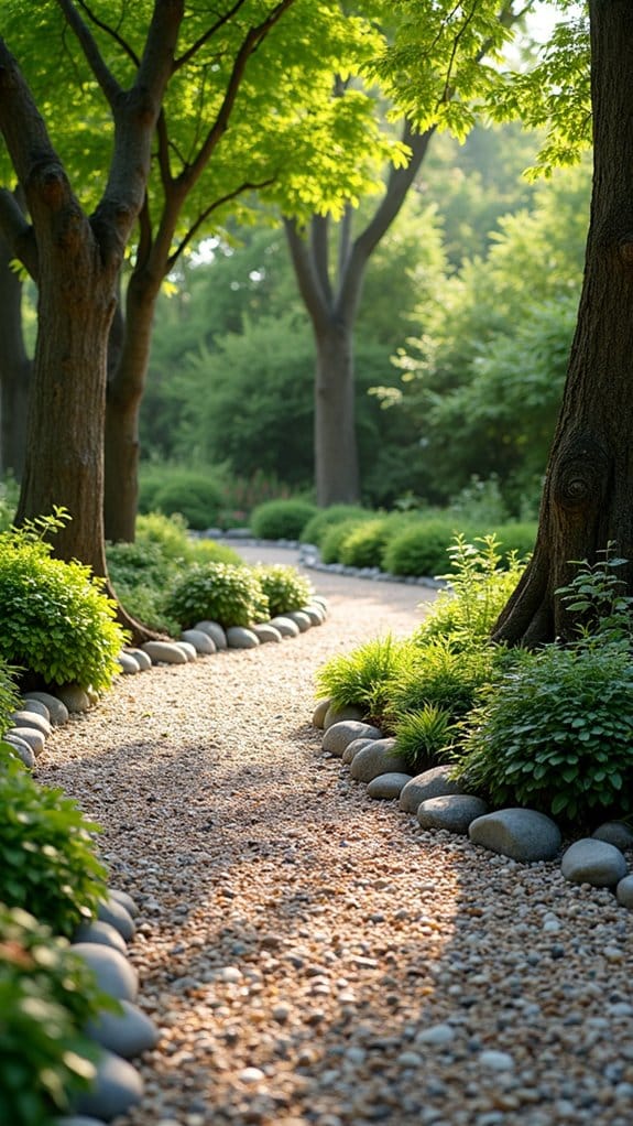 gravel pathway enhances garden