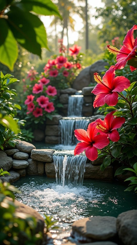 hibiscus fountain for tranquility