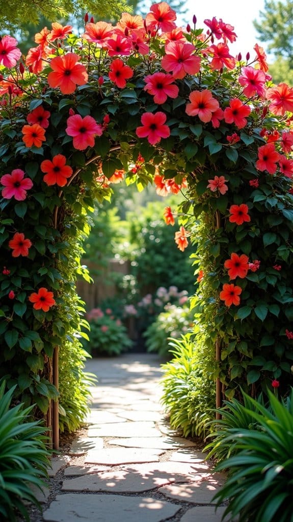 hibiscus frames garden archway