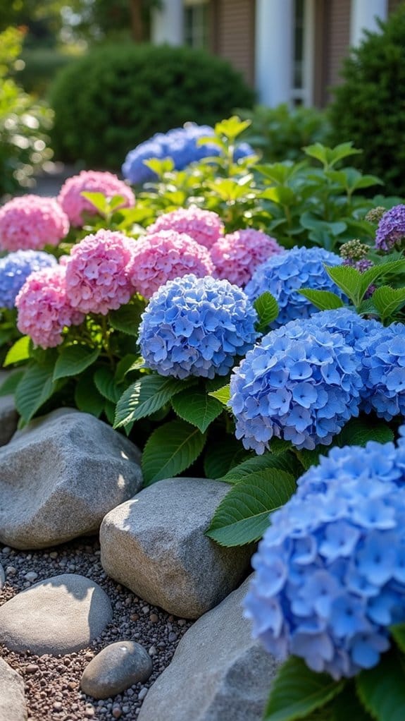 hydrangeas enhance rock gardens
