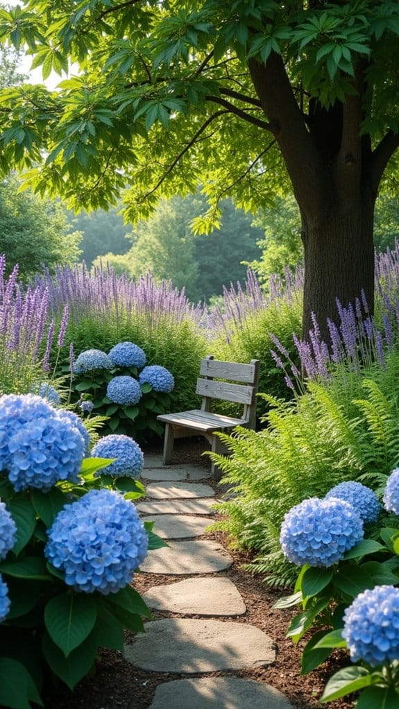 hydrangeas with complementary plants