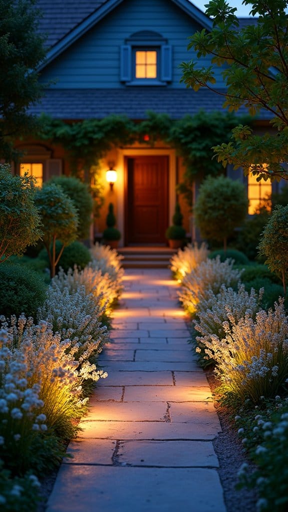illuminated night blooming pathway