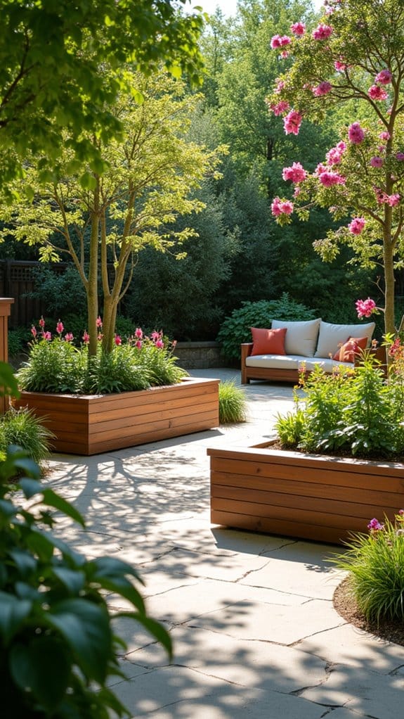 integrated garden seating areas