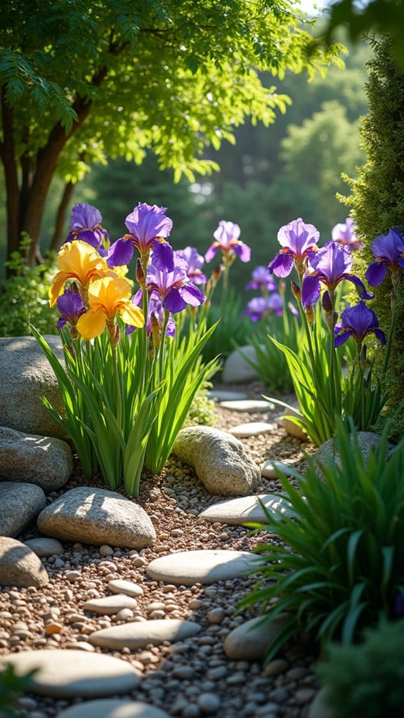 iris and rock garden design
