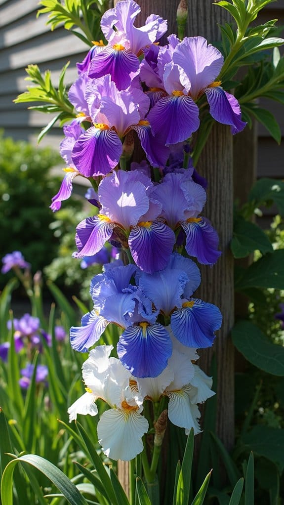 irises enhance vertical gardens