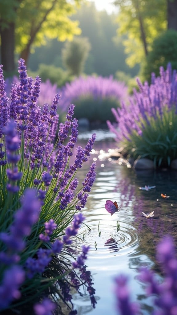 lavender enhances tranquil water features