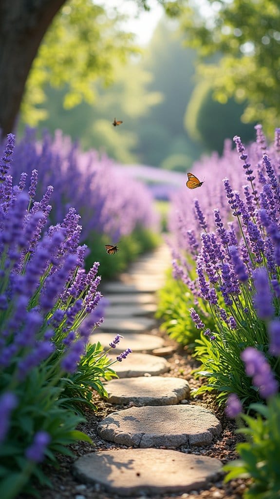 lavender lined garden paths elegance