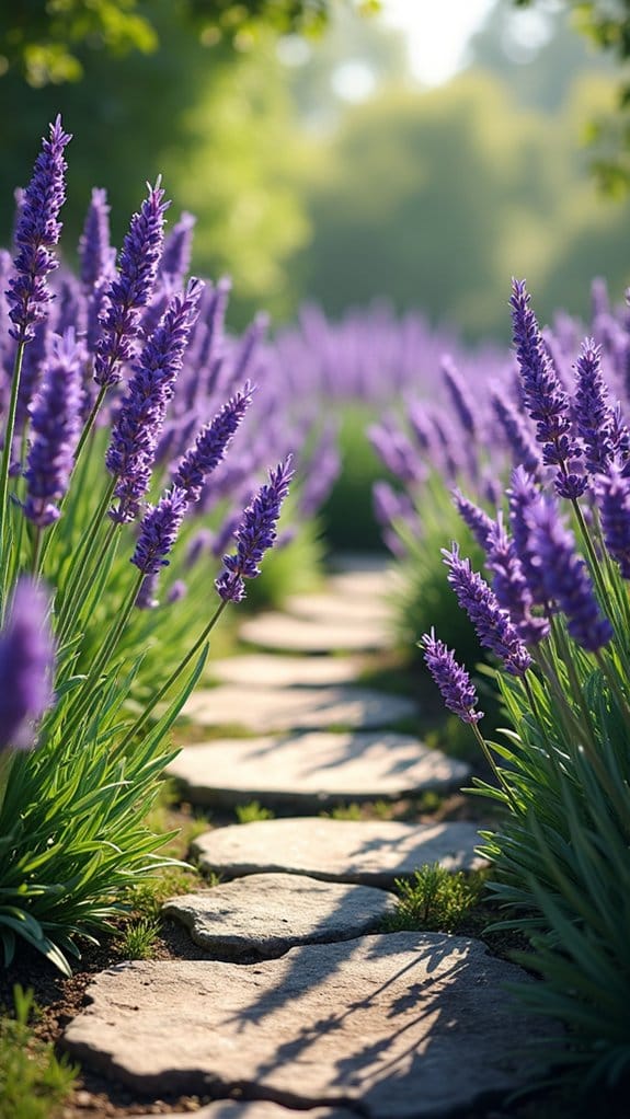 lavender stone pathway tranquility