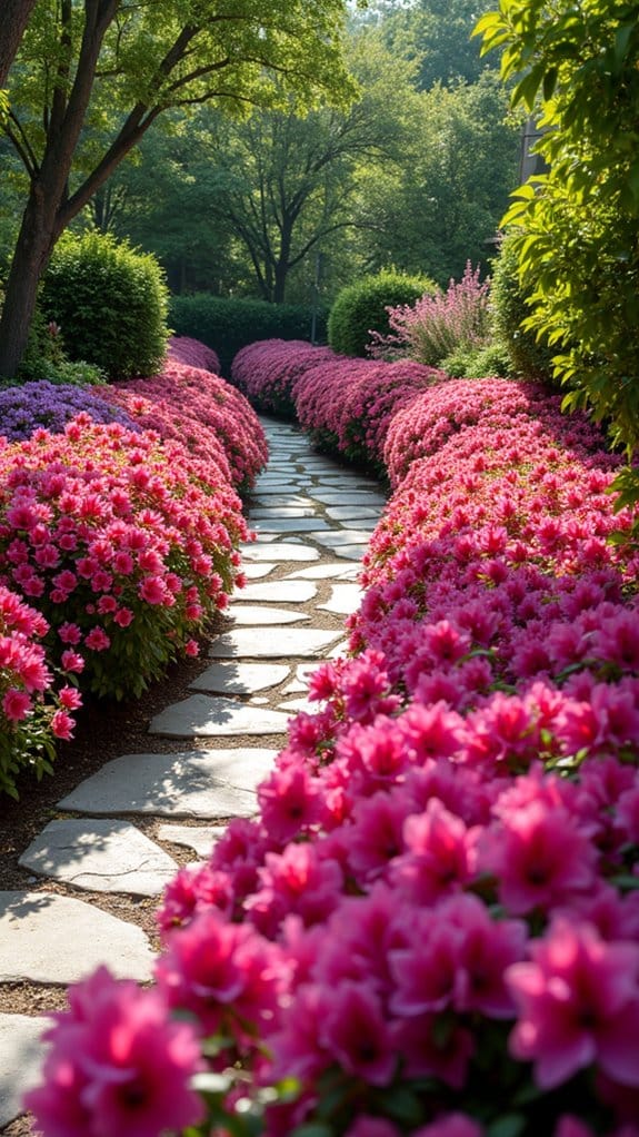 layered azalea bed arrangement
