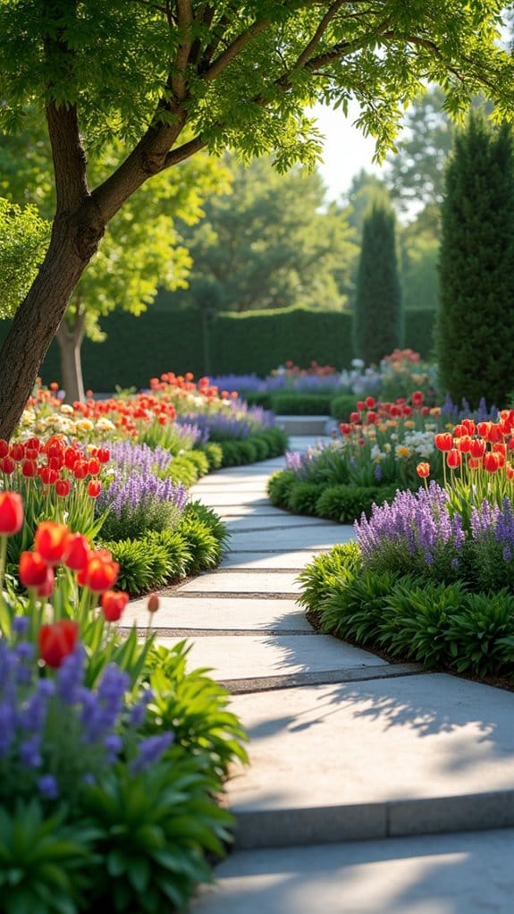 layered floral garden design