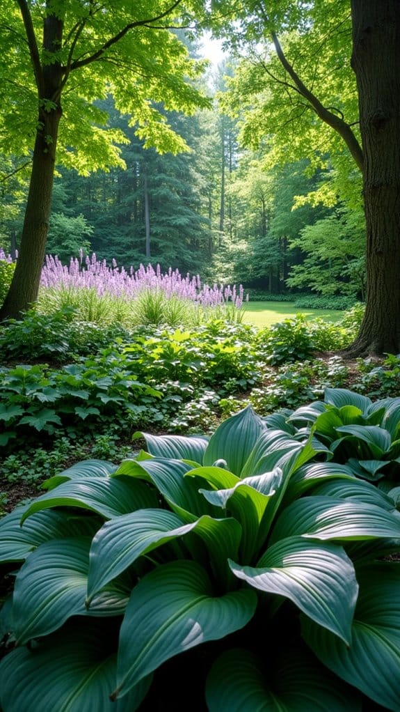 layered hosta garden design