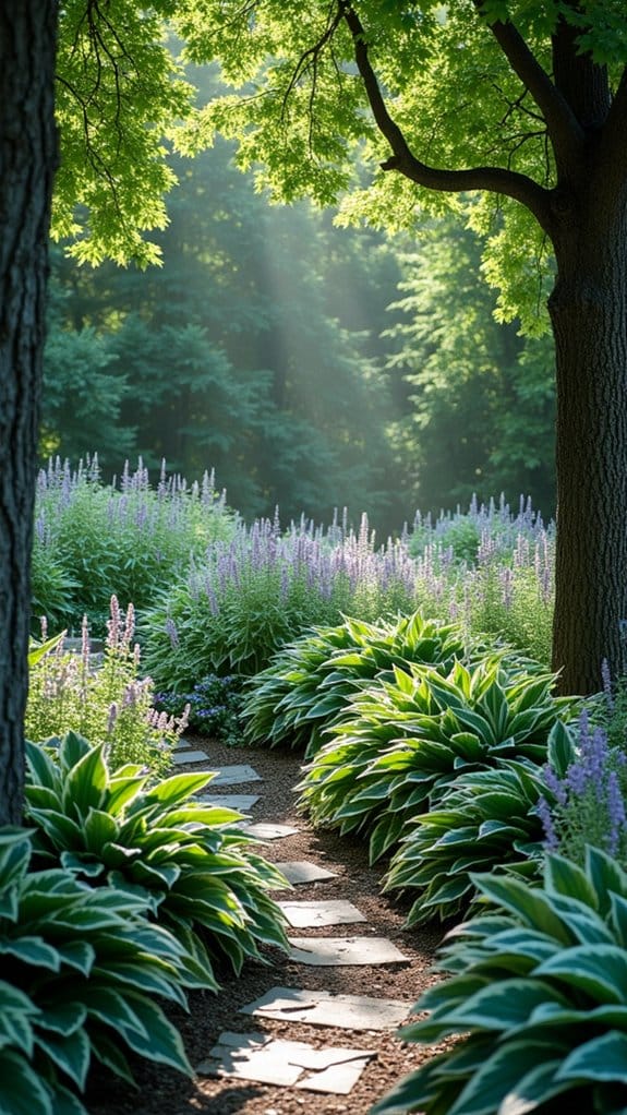 layered hostas create dimension