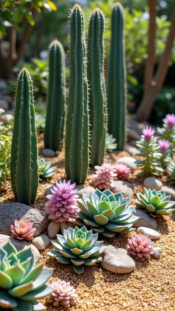 layered succulent display arrangement