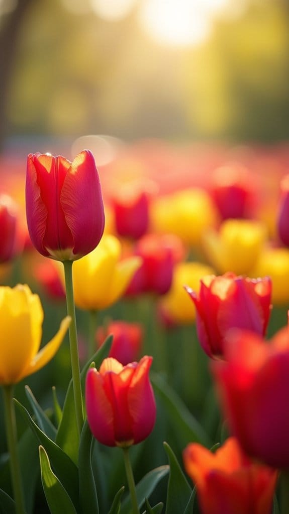 layered tulips for depth