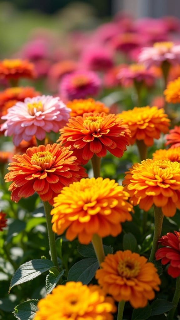 layered zinnia height arrangement