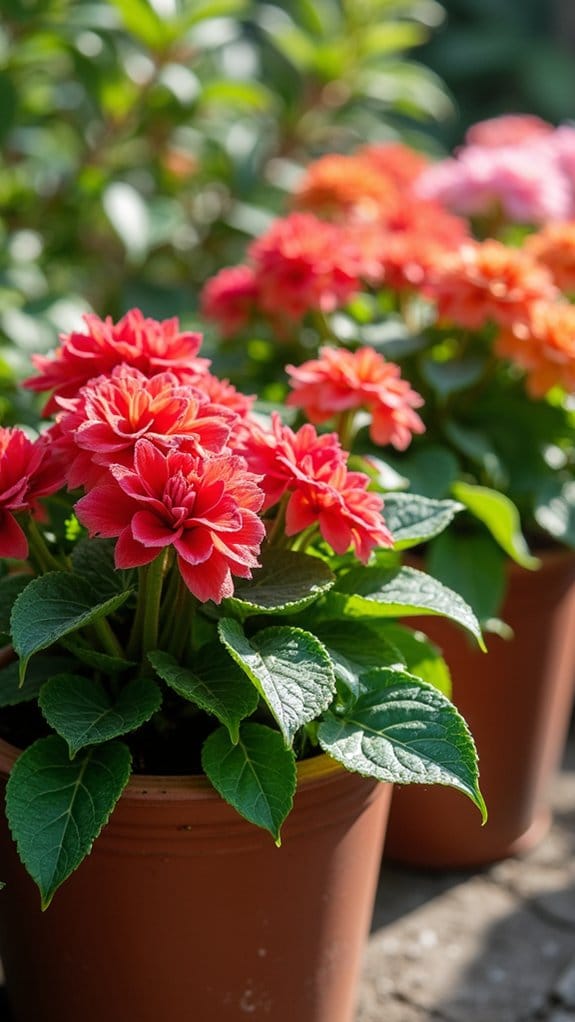 layering colorful begonia varieties