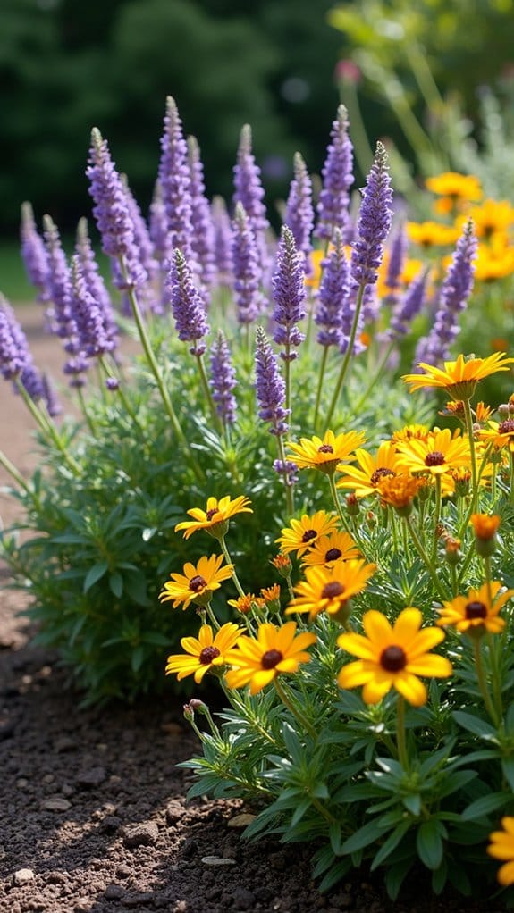 low maintenance vibrant flower bed