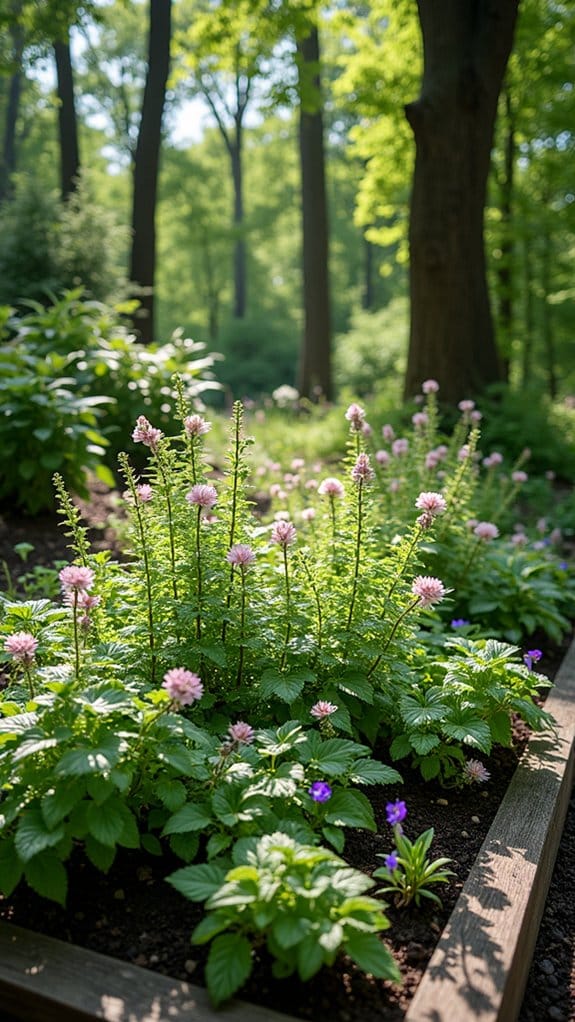 lush greenery and blooms