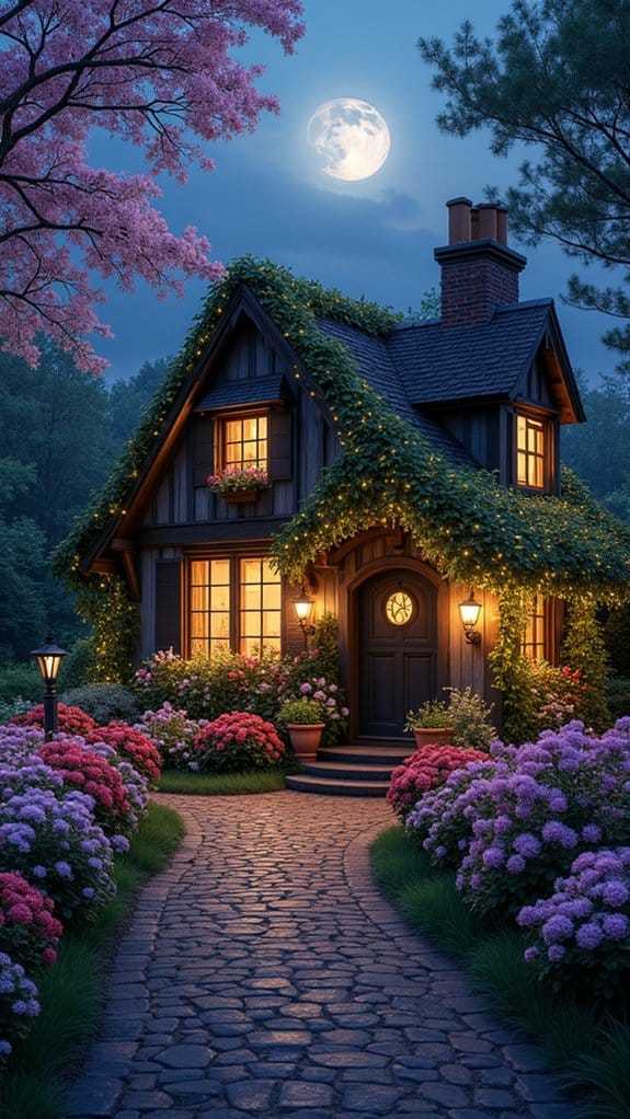 magical nighttime flower lighting