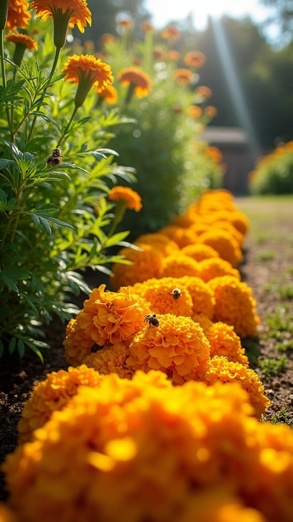 marigolds with taller plants
