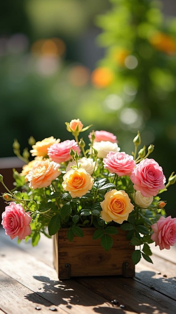 miniature roses as centerpieces