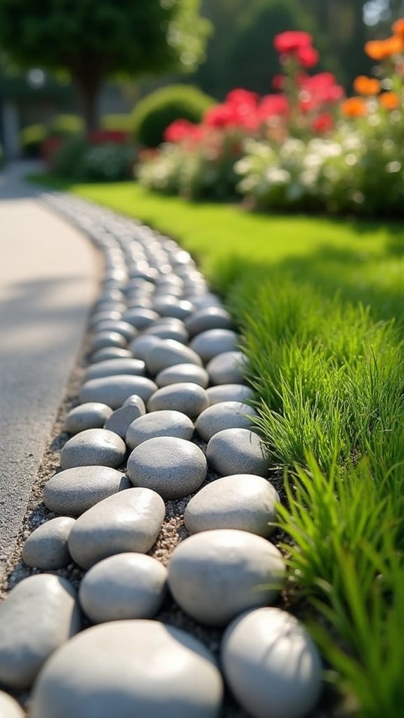 minimalist rock garden edging