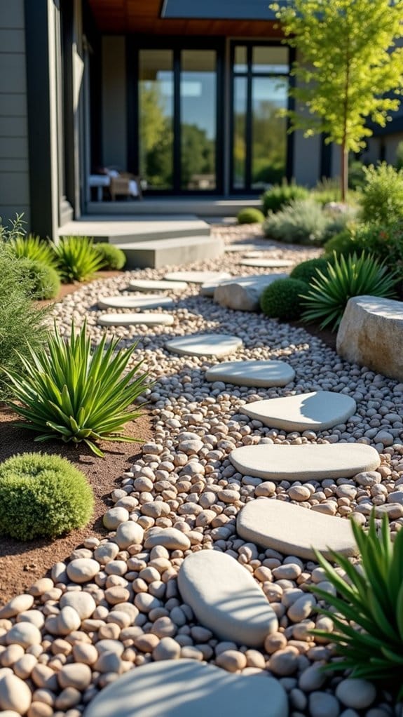 mixed rock and plants