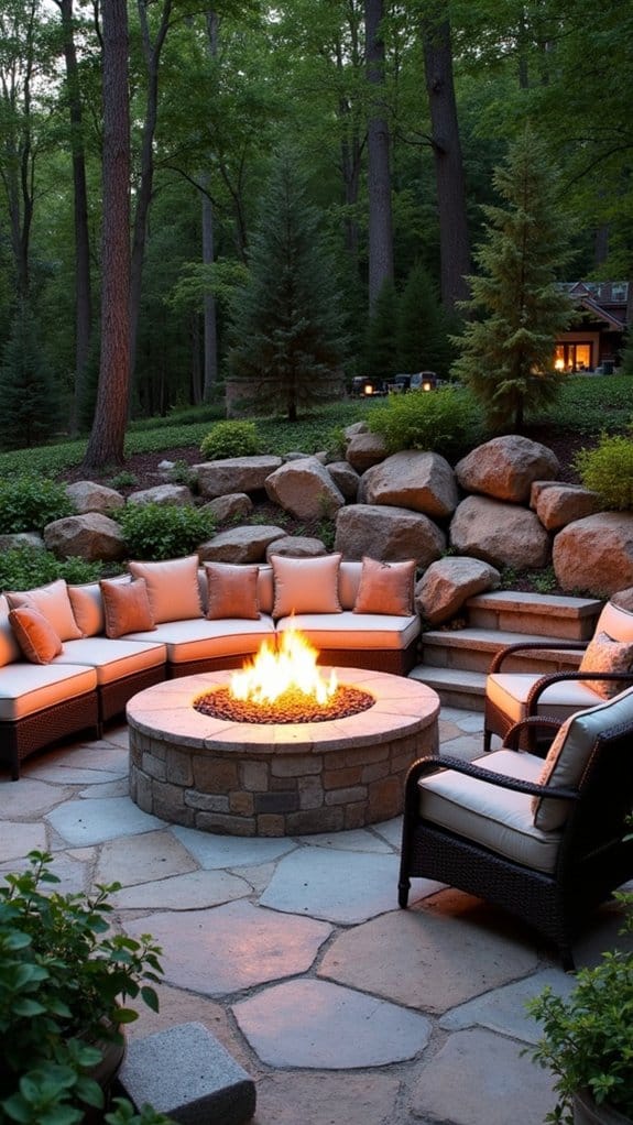 mixed stone fire pit