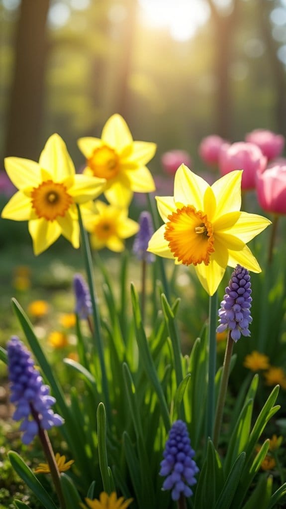 mixing daffodils with perennials
