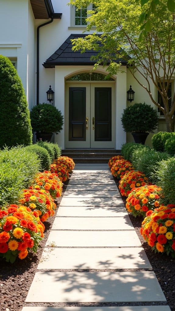 modern geometric flower beds