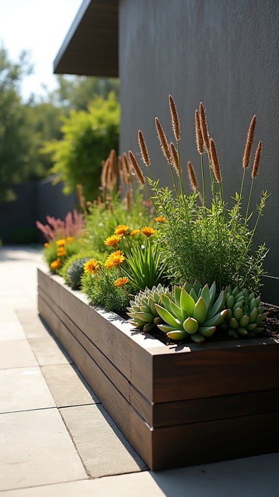modern geometric raised beds
