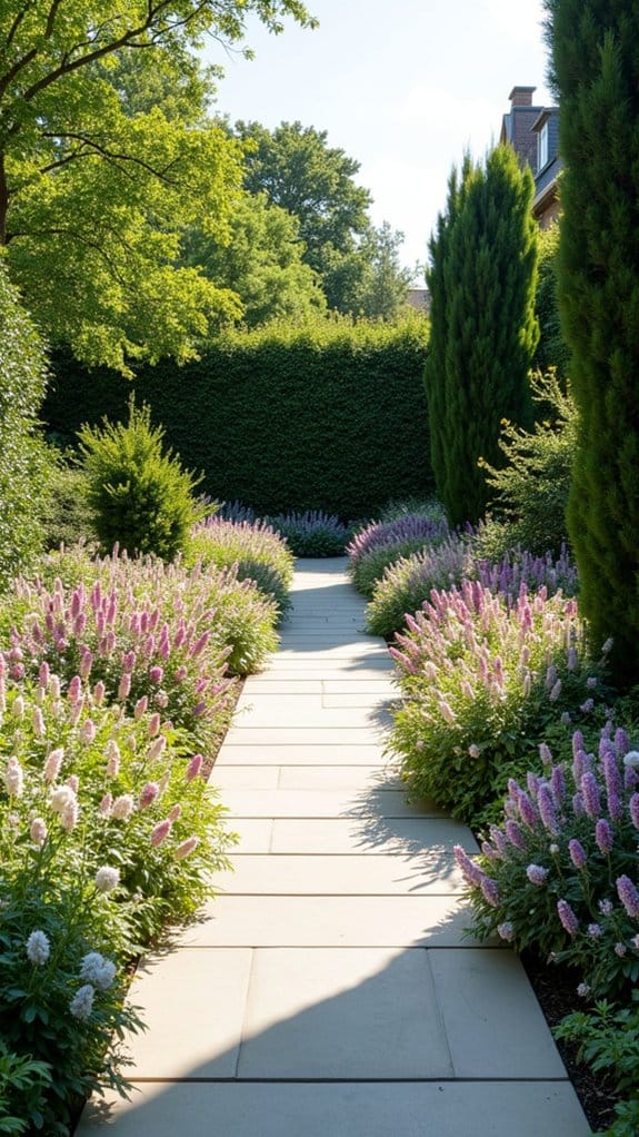 monochromatic flower garden elegance