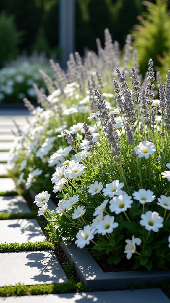 monochromatic garden elegance