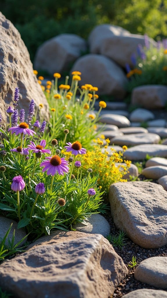 native wildflower rock garden