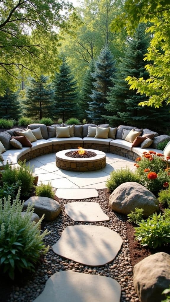 natural boulder seating arrangement