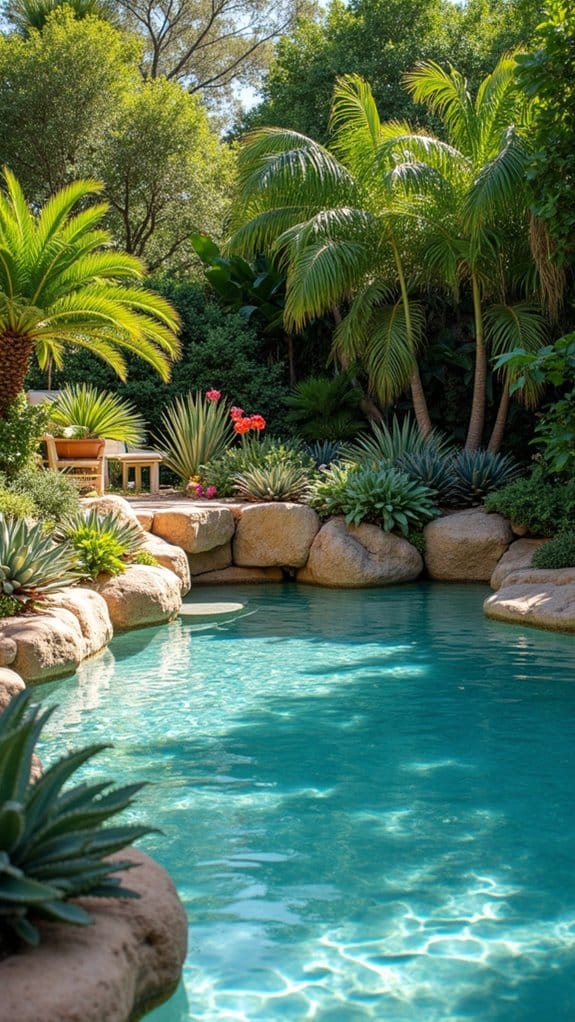 natural rock pool planters