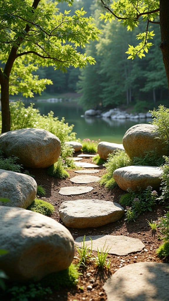 natural seating with boulders
