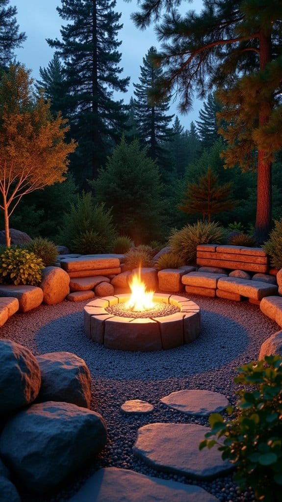 natural stone fire pit
