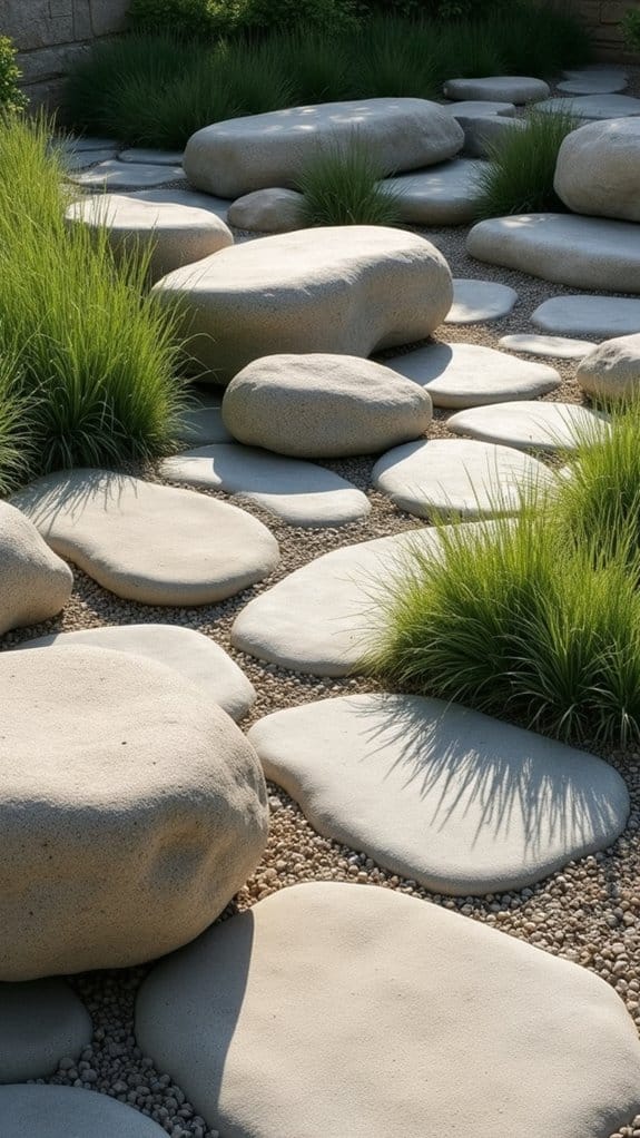 natural stone garden bench