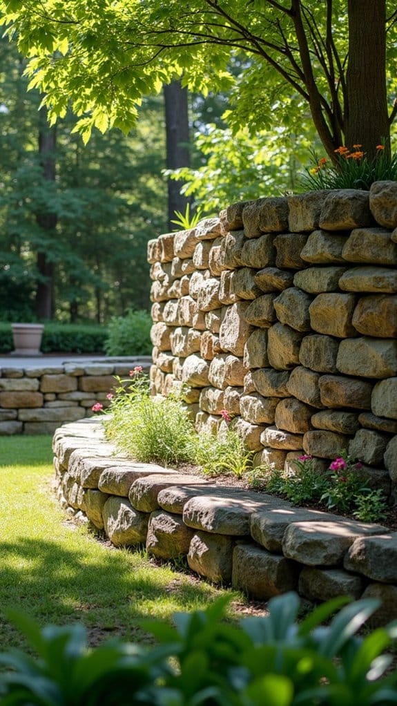 natural stone garden wall