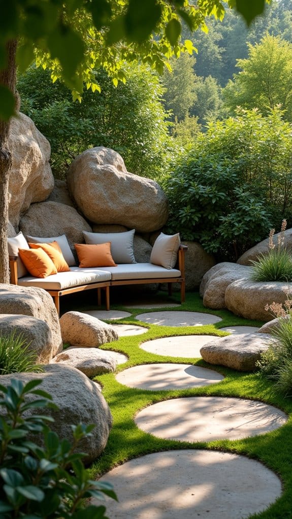natural stone outdoor seating