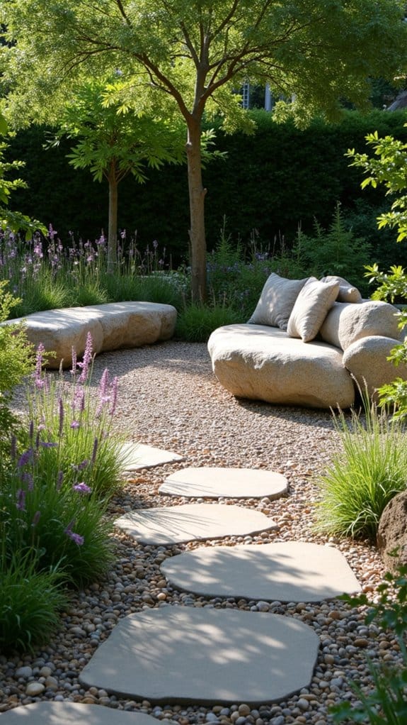 natural stone seating area