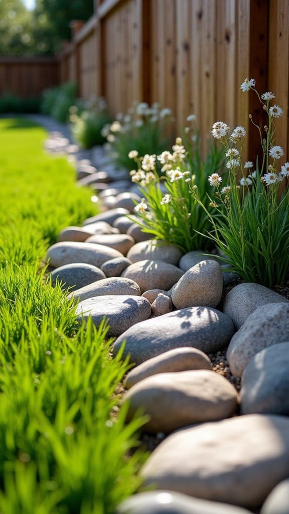 natural stone yard border