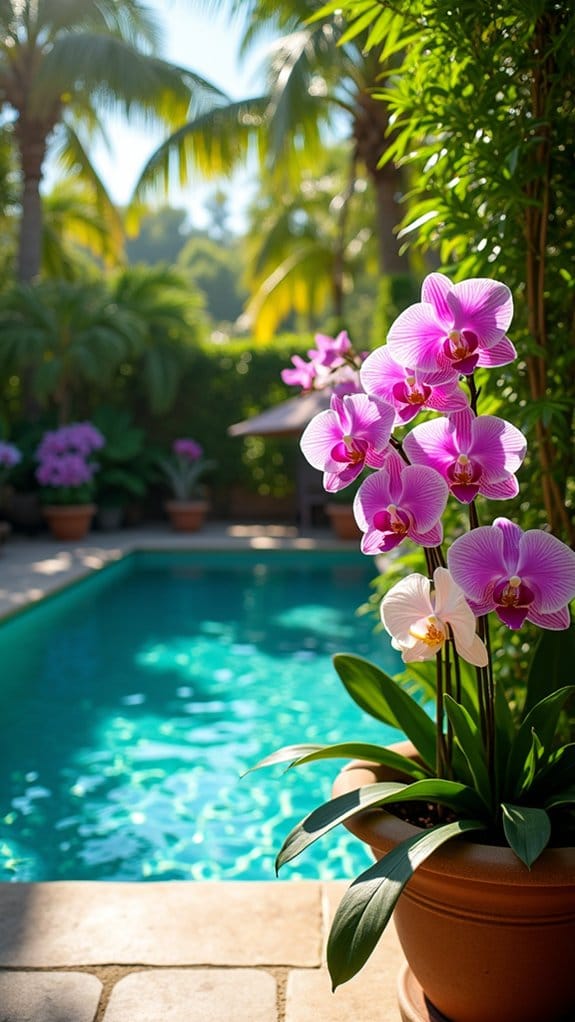 orchids enhance outdoor elegance
