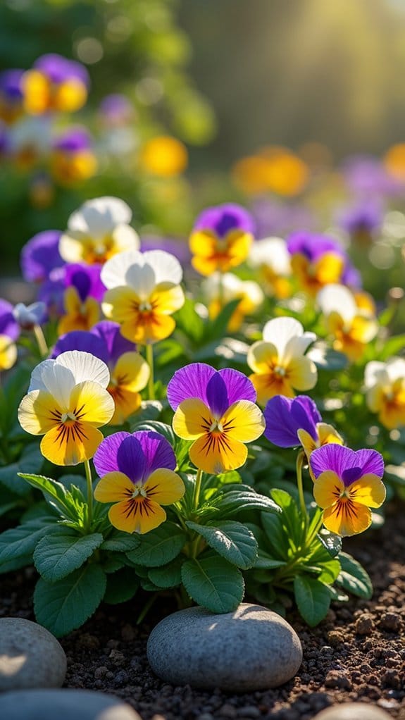 pansies as colorful accents
