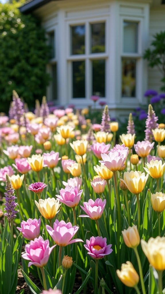 pastel flower bed harmony