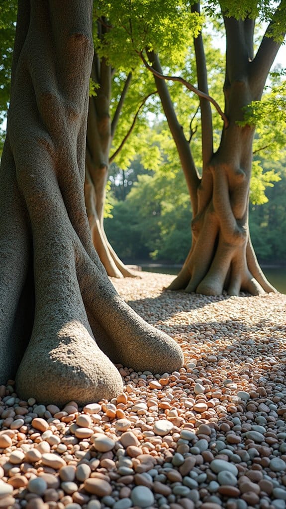 pebbles enhance garden aesthetics