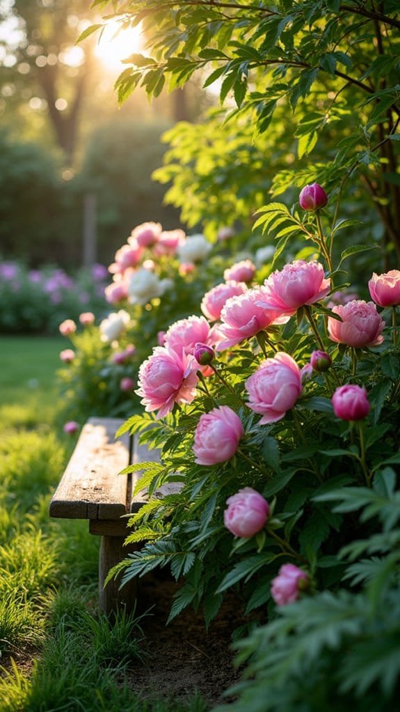 peonies and ferns combination