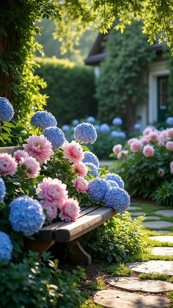 peonies enhance cottage gardens